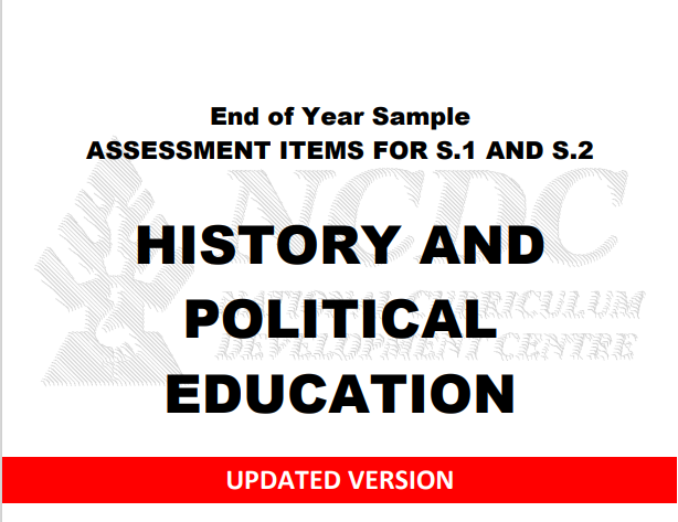 NCDC History Sample Assessment Items For S1&S2