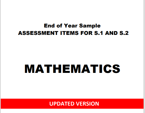 NCDC MATHEMATICS SAMPLE ASSESSMENT ITEMS